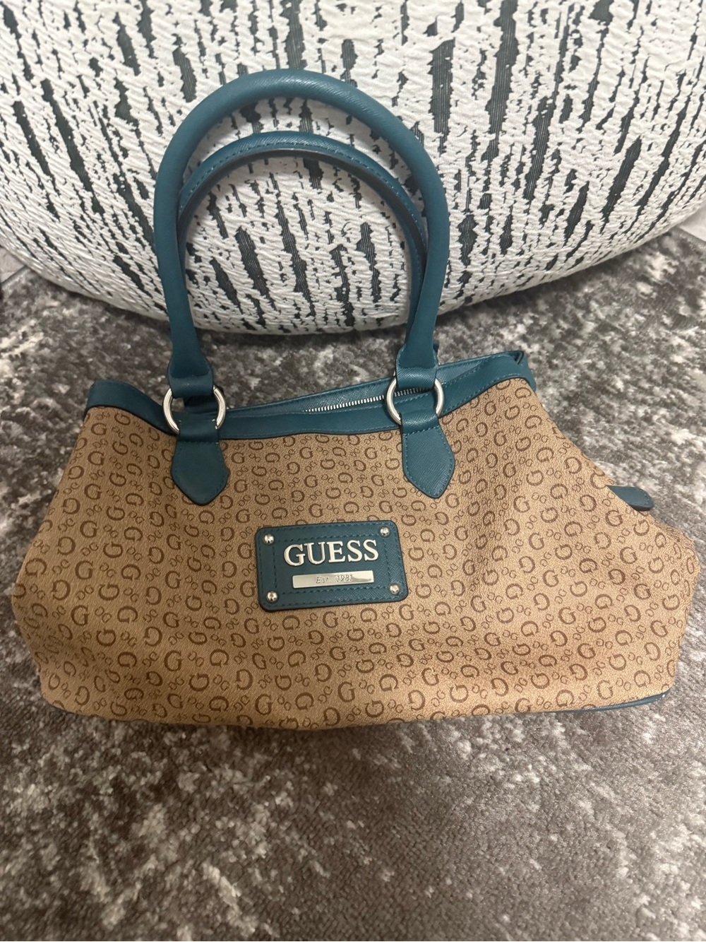 Y2K GUESS Tan Monogram Tote